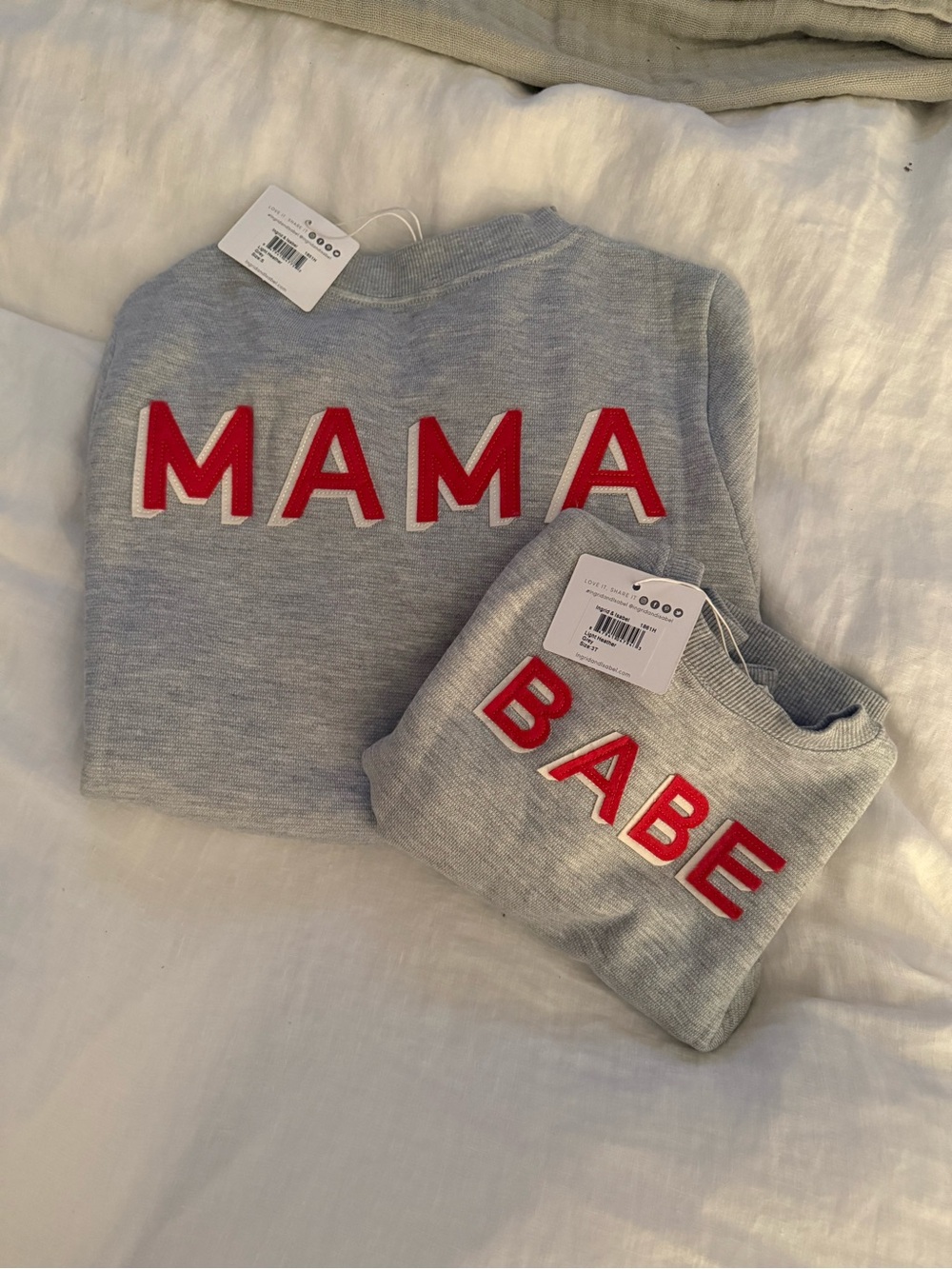 Ingrid & Isabel Light Heather Grey MAMA sweatshirt